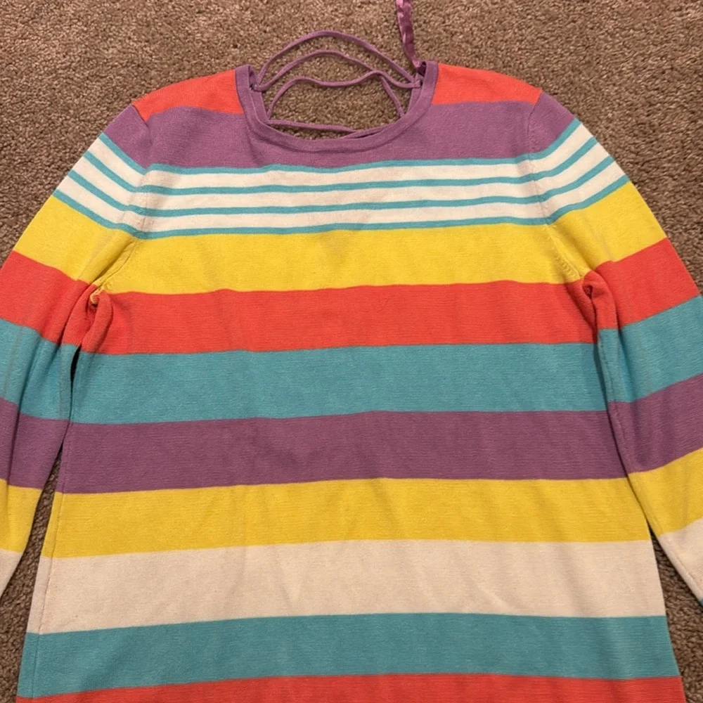 Colorful Striped Women's Sweater - Picture 2 of 5